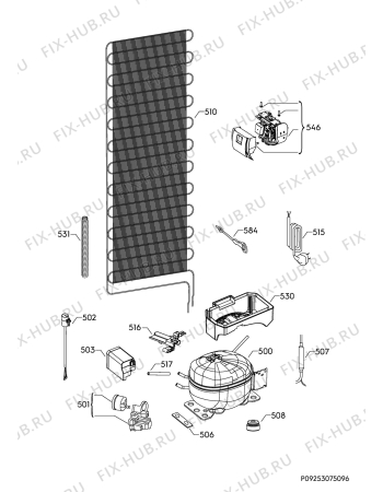 Взрыв-схема холодильника Smeg C7280FP1 - Схема узла Cooling system 017